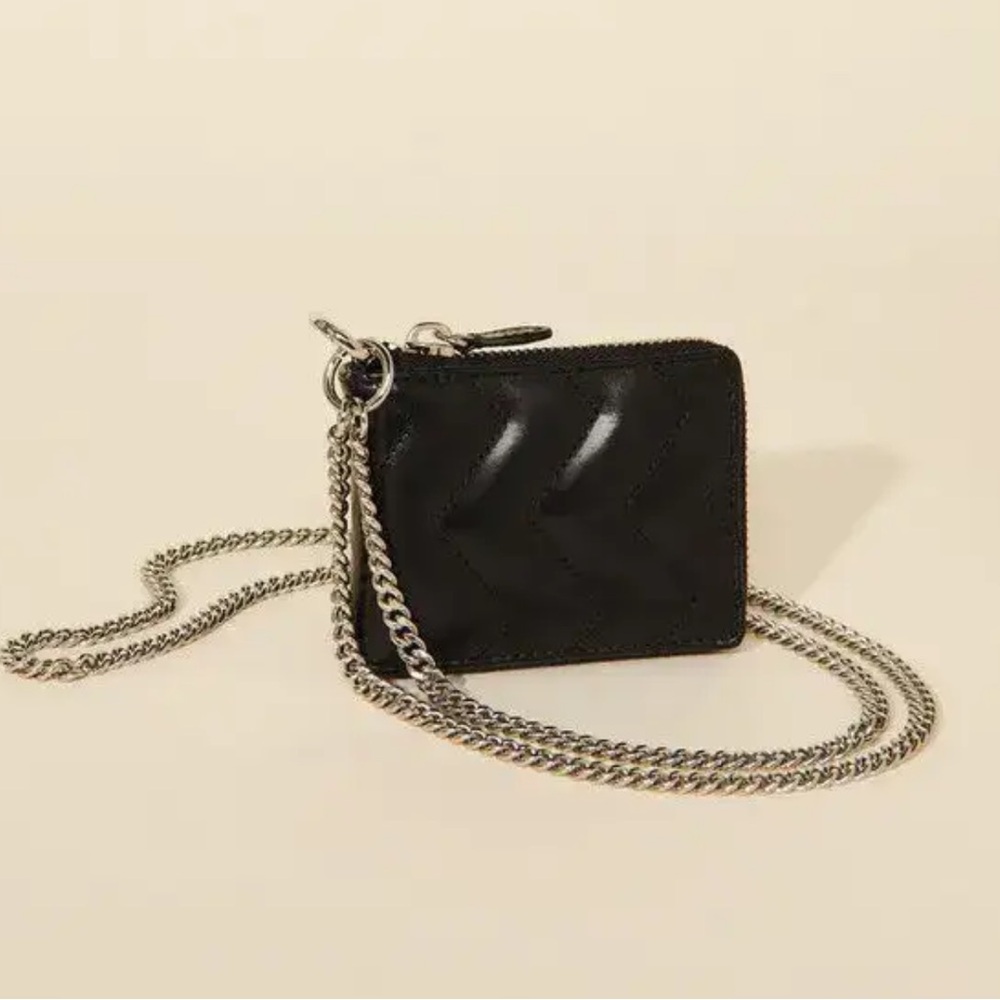 Sandro Quilted Leather wallet with dust bag. NEW with tags